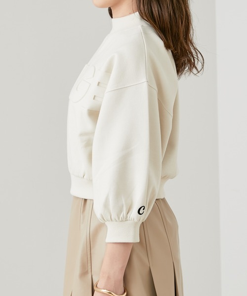 5分袖エンボスハイネックスウェット（スウェット）｜Chico（チコ）の