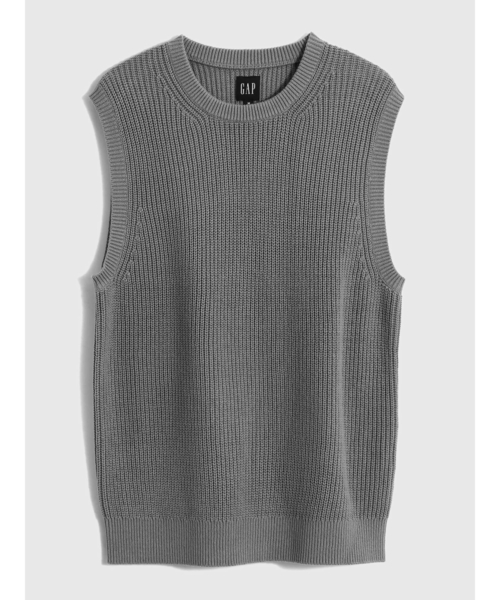 GAP（ギャップ）の「オーバーサイズ クルーネック ベスト (ユニセックス)（ベスト・メンズ・ブラック/ネイビー/グレー・S/M/L/XS/XL）」の4枚目の写真