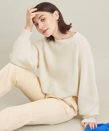 BEAUTY&YOUTH UNITED ARROWS | ウール畦ラグランクルーネック ショートニットプルオーバー(ニット/セーター)