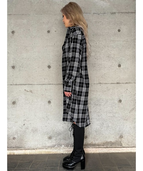 EGOIST（エゴイスト）の「シャツライクチェックロングスカート（スカート・レディース・ブラック/ネイビー・FREE）」の22枚目の写真