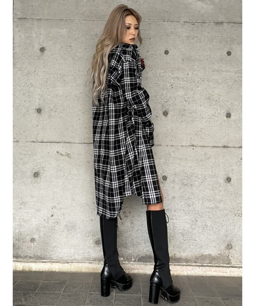 EGOIST（エゴイスト）の「シャツライクチェックロングスカート（スカート・レディース・ブラック/ネイビー・FREE）」の19枚目の写真