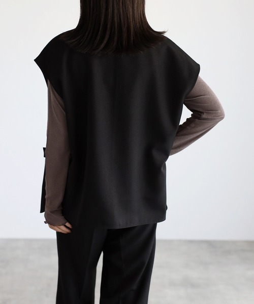 Bonjour Sagan（ボンジュールサガン）の「【2022 新作】メローシアーハイネックプルオーバー（Tシャツ/カットソー・レディース・ブラウン/オフホワイト/ブラック・FREE）」の6枚目の写真