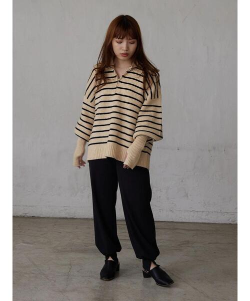 rem closet(レムクローゼット)の「ジョーゼットスリットジョガーパンツ(その他パンツ・レディース・ブラック/イエロー・S/M)」の11枚目の写真