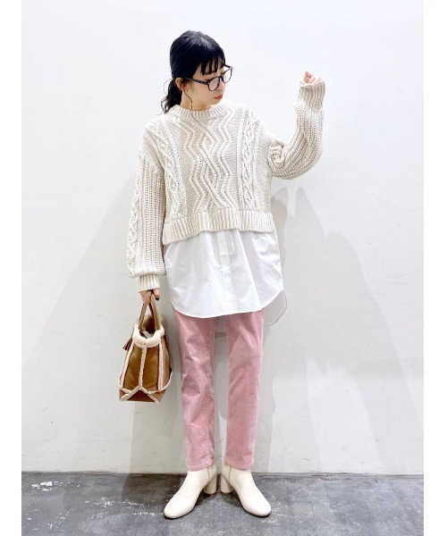 BAYFLOW(ベイフロー)の「コーデュロイテーパーパンツ(その他パンツ・レディース・ピンク/グレイッシュベージュ/チャコール/オフホワイト・SMALL/MEDIUM/LARGE)」の22枚目の写真