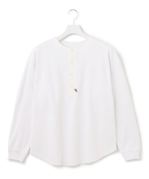 J.PRESS YORK STREET(ジェイプレスヨークストリート)の「【UNISEX】ヘンリーネックTシャツ(Tシャツ/カットソー・メンズ・グリーン系/グレー系/ネイビー系/ホワイト系・MEDIUM/LARGE/SMALL)」の2枚目の写真
