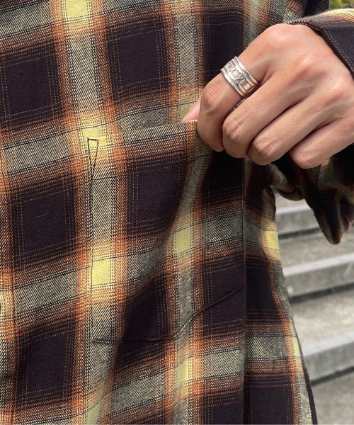 kutir（クティール）の「オンブレチェックビックシャツ（シャツ/ブラウス・メンズ・ブラック/ブラウン/ブルー・MEDIUM/LARGE）」の21枚目の写真