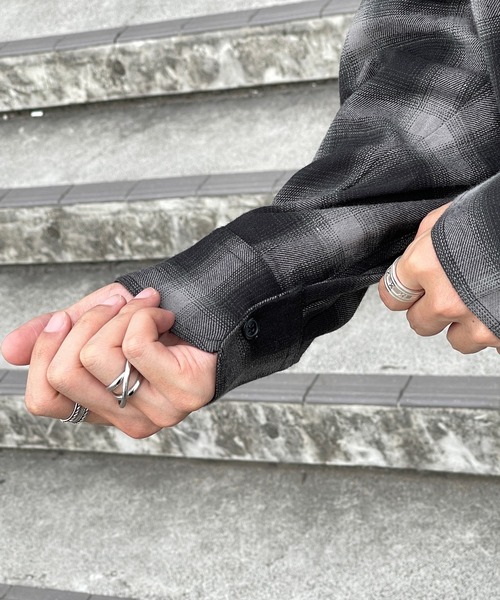 kutir（クティール）の「オンブレチェックビックシャツ（シャツ/ブラウス・メンズ・ブラック/ブラウン/ブルー・MEDIUM/LARGE）」の13枚目の写真