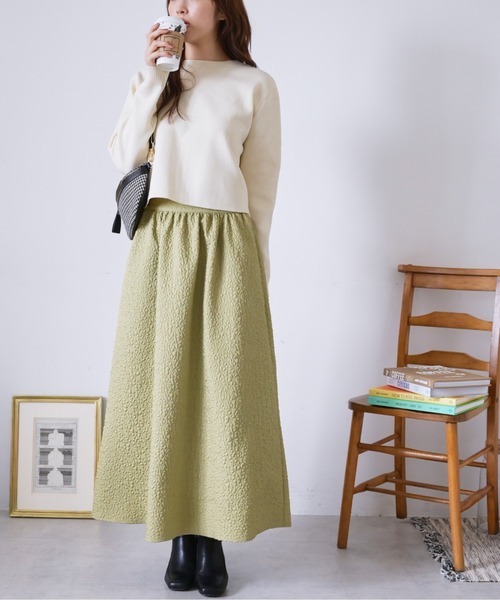 FREE'S MART(フリーズマート)の「ふくれジャガードギャザースカート(スカート・レディース・ブラック/ライトグリーン/ベージュ・MEDIUM/SMALL)」の22枚目の写真