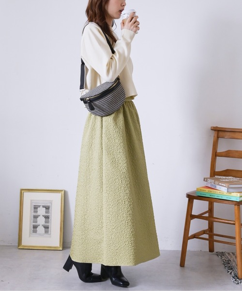 FREE'S MART(フリーズマート)の「ふくれジャガードギャザースカート(スカート・レディース・ブラック/ライトグリーン/ベージュ・MEDIUM/SMALL)」の21枚目の写真