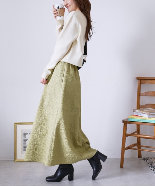 FREE'S MART(フリーズマート)の「ふくれジャガードギャザースカート(スカート・レディース・ブラック/ライトグリーン/ベージュ・MEDIUM/SMALL)」の20枚目の写真