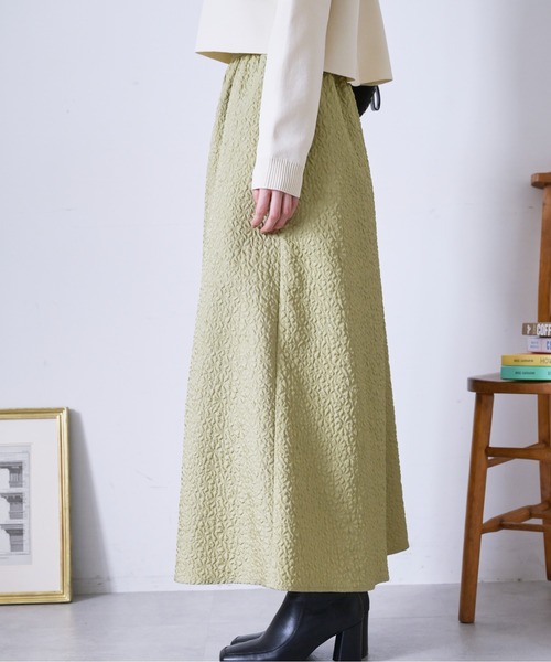 FREE'S MART(フリーズマート)の「ふくれジャガードギャザースカート(スカート・レディース・ブラック/ライトグリーン/ベージュ・MEDIUM/SMALL)」の17枚目の写真