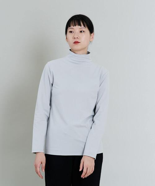 conges payes ADIEU TRISTESSE（コンジェ ペイエ アデュートリステス）の「ハイネック天竺カットソー（Tシャツ/カットソー・レディース・レッド/ホワイト/ネイビー/ブラック/グレー・FREE）」の3枚目の写真