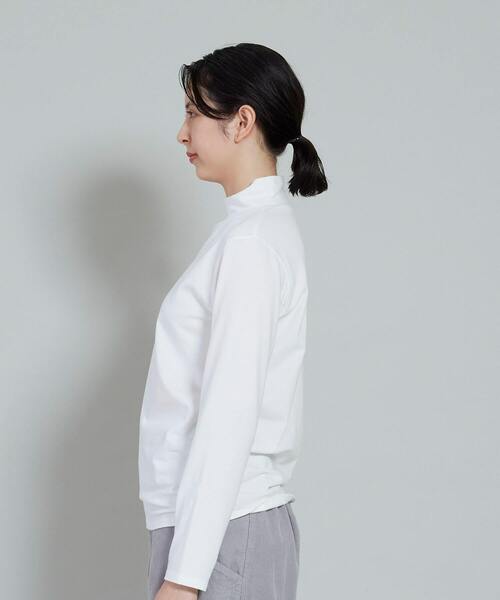 conges payes ADIEU TRISTESSE（コンジェ ペイエ アデュートリステス）の「ハイネック天竺カットソー（Tシャツ/カットソー・レディース・レッド/ホワイト/ネイビー/ブラック/グレー・FREE）」の10枚目の写真