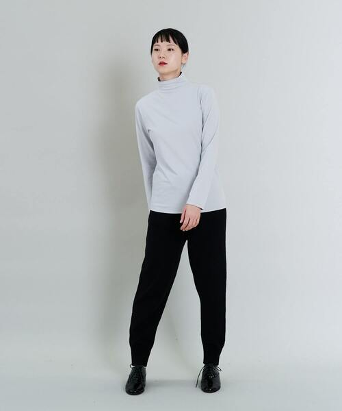 conges payes ADIEU TRISTESSE（コンジェ ペイエ アデュートリステス）の「ハイネック天竺カットソー（Tシャツ/カットソー・レディース・レッド/ホワイト/ネイビー/ブラック/グレー・FREE）」の12枚目の写真