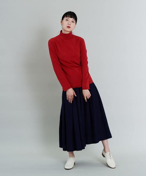 conges payes ADIEU TRISTESSE（コンジェ ペイエ アデュートリステス）の「ハイネック天竺カットソー（Tシャツ/カットソー・レディース・レッド/ホワイト/ネイビー/ブラック/グレー・FREE）」の19枚目の写真