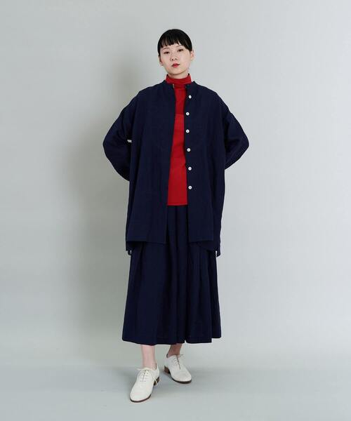 conges payes ADIEU TRISTESSE（コンジェ ペイエ アデュートリステス）の「ハイネック天竺カットソー（Tシャツ/カットソー・レディース・レッド/ホワイト/ネイビー/ブラック/グレー・FREE）」の22枚目の写真