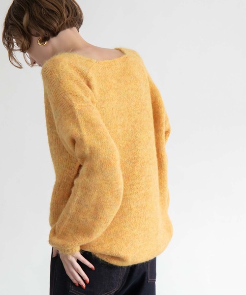 CEDNIE(セドニー)の「Vネックミックスカラーニット(ニット/セーター・レディース・パープル/イエロー・M)」の5枚目の写真