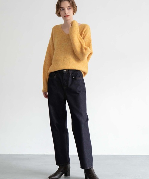 CEDNIE(セドニー)の「Vネックミックスカラーニット(ニット/セーター・レディース・パープル/イエロー・M)」の6枚目の写真