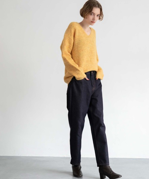 CEDNIE(セドニー)の「Vネックミックスカラーニット(ニット/セーター・レディース・パープル/イエロー・M)」の7枚目の写真