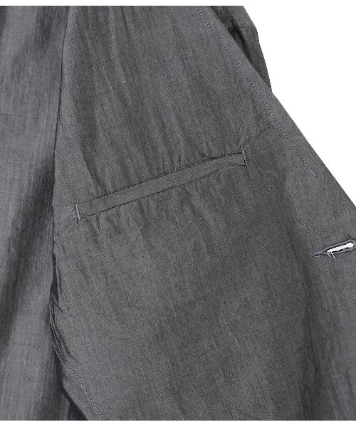 GOLD（ゴールド）の「GOLD / ゴールド：COTTON / SILK CHAMBRAY TAILORED JACKET：22A-GL15044[MUS]（テーラードジャケット・メンズ・ブラック・L）」の9枚目の写真