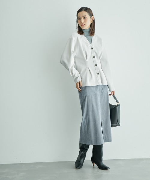 ROPE'（ロペ）の「ポケット付きコーデュロイタイトスカート（スカート・レディース・ブラック/ホワイト/ベージュ/パープル/ワイン/サックスブルー/ピンク/カーキ・36/38/40）」の11枚目の写真