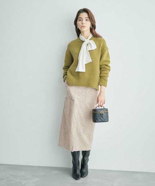 ROPE'（ロペ）の「ポケット付きコーデュロイタイトスカート（スカート・レディース・ブラック/ホワイト/ベージュ/パープル/ワイン/サックスブルー/ピンク/カーキ・36/38/40）」の15枚目の写真