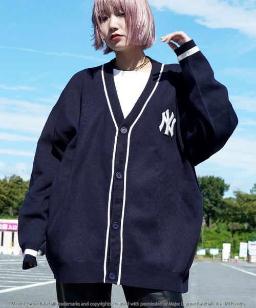 MLB（メジャーリーグベースボール）の「MLB / メジャーリーグベースボール LULU & ARNIE 別注 刺繍ロゴ ニット カーディガン（カーディガン/ボレロ・メンズ・グレー系その他2/その他1/グリーン系その他/ブルー系その他/グレー系その他/ブラック系その他2/ブラック系その他3/ブラック系その他・FREE）」の13枚目の写真