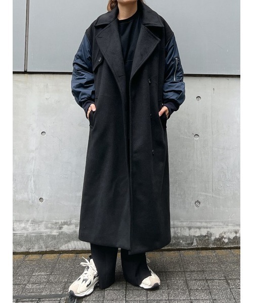 Vicente（ヴィセンテ）の「MA-1 combo long coat（MA-1・レディース・ブラック/ブラウン・FREE）」の5枚目の写真
