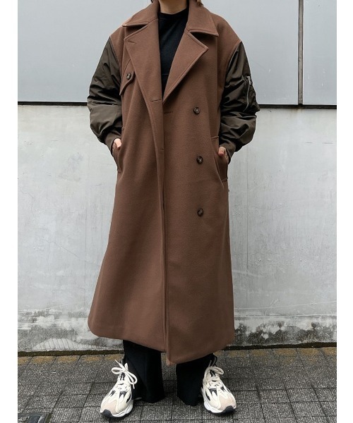 Vicente（ヴィセンテ）の「MA-1 combo long coat（MA-1・レディース・ブラック/ブラウン・FREE）」の7枚目の写真