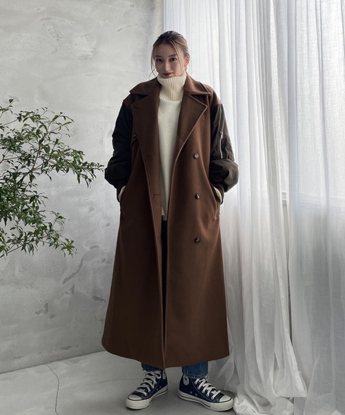 Vicente（ヴィセンテ）の「MA-1 combo long coat（MA-1・レディース・ブラック/ブラウン・FREE）」の15枚目の写真