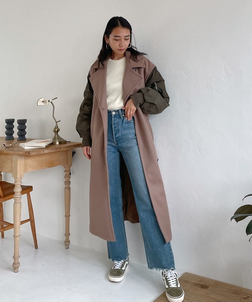 Vicente（ヴィセンテ）の「MA-1 combo long coat（MA-1・レディース・ブラック/ブラウン・FREE）」の21枚目の写真