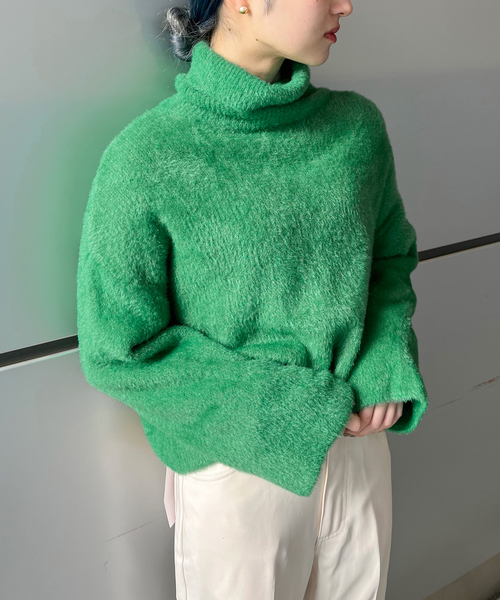 JOINT WORKS（ジョイントワークス）の「ヘアリータートル（ニット/セーター・レディース・ブルー/グリーン/マスタード・FREE）」の2枚目の写真