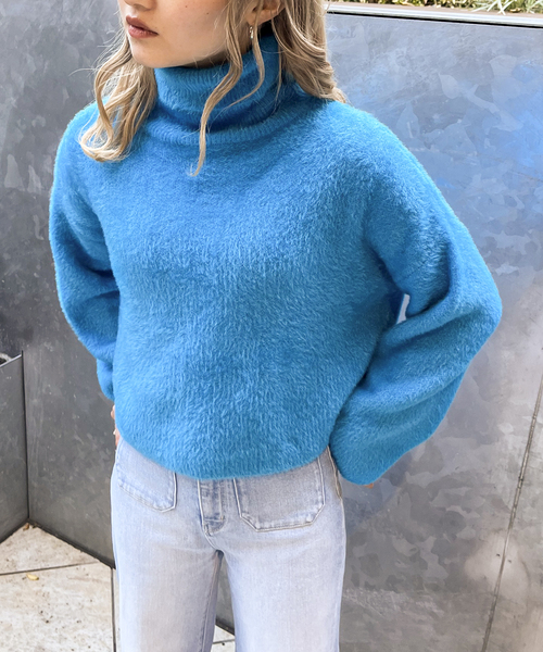 JOINT WORKS（ジョイントワークス）の「ヘアリータートル（ニット/セーター・レディース・ブルー/グリーン/マスタード・FREE）」の4枚目の写真