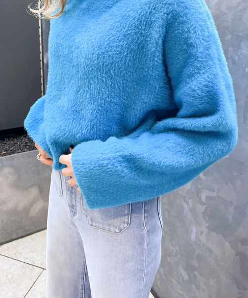 JOINT WORKS（ジョイントワークス）の「ヘアリータートル（ニット/セーター・レディース・ブルー/グリーン/マスタード・FREE）」の5枚目の写真