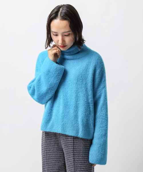 JOINT WORKS（ジョイントワークス）の「ヘアリータートル（ニット/セーター・レディース・ブルー/グリーン/マスタード・FREE）」の8枚目の写真