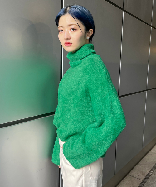 JOINT WORKS（ジョイントワークス）の「ヘアリータートル（ニット/セーター・レディース・ブルー/グリーン/マスタード・FREE）」の15枚目の写真