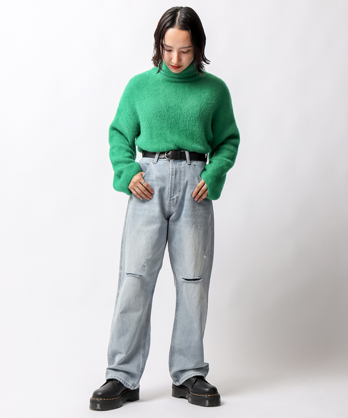 JOINT WORKS（ジョイントワークス）の「ヘアリータートル（ニット/セーター・レディース・ブルー/グリーン/マスタード・FREE）」の17枚目の写真