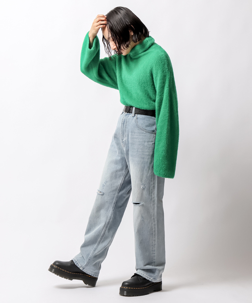 JOINT WORKS（ジョイントワークス）の「ヘアリータートル（ニット/セーター・レディース・ブルー/グリーン/マスタード・FREE）」の18枚目の写真