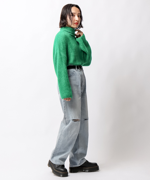 JOINT WORKS（ジョイントワークス）の「ヘアリータートル（ニット/セーター・レディース・ブルー/グリーン/マスタード・FREE）」の20枚目の写真