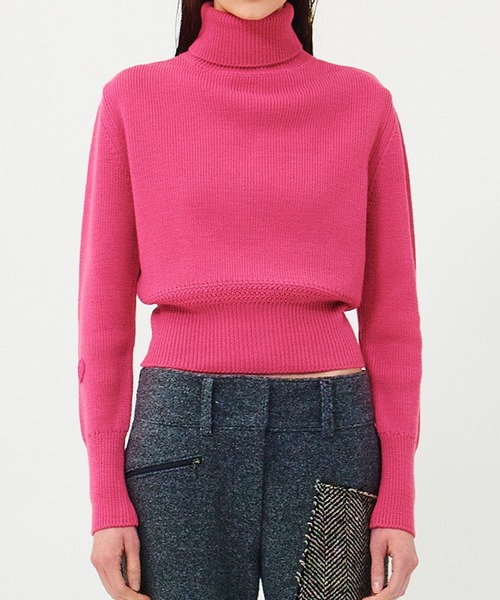 TheOpen Product（ザオープンプロダクト）の「【TheOpen Product/ジ オープン プロダクト】RIBBED TURTLENECK KNIT PULLOVER リブドタートルネックニットプルオーバー（ニット/セーター・レディース・ホワイト/グリーン/ピンク/ネイビー・M/S）」の17枚目の写真