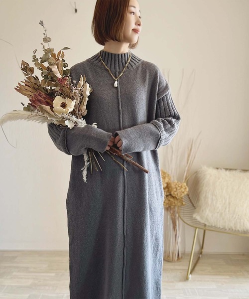 toucher du brise（トゥシェドブリーズ）の「【陽コラボ】  ニットワンピース（ワンピース・レディース・チャコールグレー/ブラウン/ベージュ・M）」の14枚目の写真