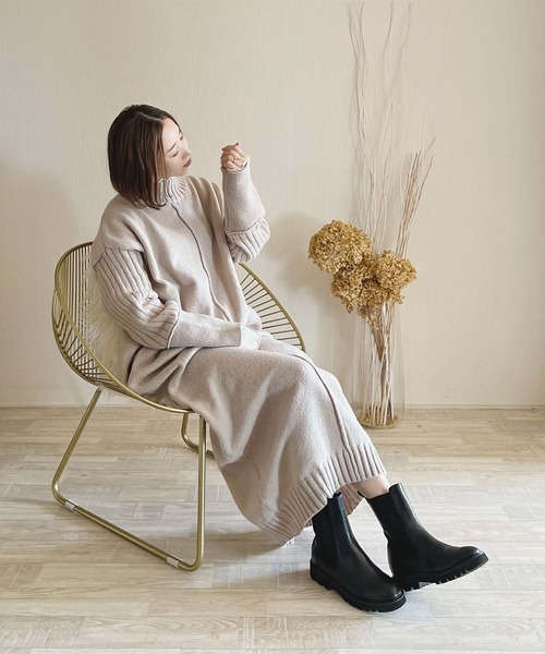 toucher du brise（トゥシェドブリーズ）の「【陽コラボ】  ニットワンピース（ワンピース・レディース・チャコールグレー/ブラウン/ベージュ・M）」の13枚目の写真