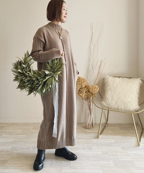 toucher du brise（トゥシェドブリーズ）の「【陽コラボ】  ニットワンピース（ワンピース・レディース・チャコールグレー/ブラウン/ベージュ・M）」の17枚目の写真