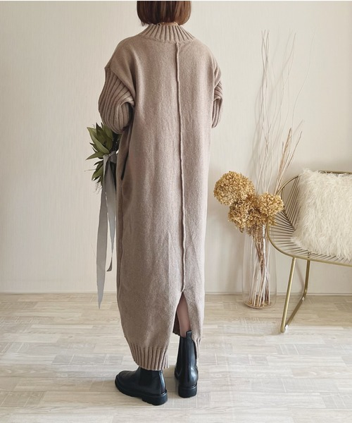 toucher du brise（トゥシェドブリーズ）の「【陽コラボ】  ニットワンピース（ワンピース・レディース・チャコールグレー/ブラウン/ベージュ・M）」の18枚目の写真