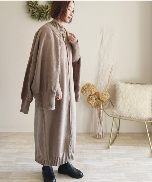 toucher du brise（トゥシェドブリーズ）の「【陽コラボ】  ニットワンピース（ワンピース・レディース・チャコールグレー/ブラウン/ベージュ・M）」の21枚目の写真