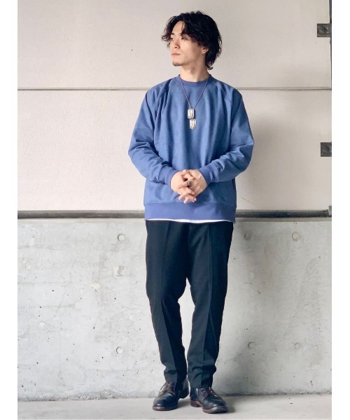 BACK NUMBER（バックナンバー）の「【BACK NUMBER】ポリスウェードクルースウェット（スウェット・メンズ・イエロー/ブラック/オフホワイト/ブルー・M/L/XL/S）」の12枚目の写真