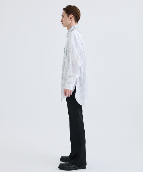 Name.（ネーム）の「STUDIOUS別注 STRIPE ASYMMETRY SHIRT
