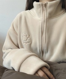 ユニセックスキャラクター刺繍ボアジャケット
