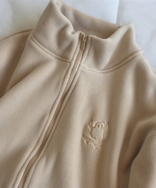 aimoha（アイモハ）の「ユニセックスキャラクター刺繍ボアジャケット（ブルゾン・レディース・ワインレッド/ベージュ/ブルー/ブラック/ダークグレー/チョコ・MEDIUM/X-LARGE/LARGE）」の15枚目の写真