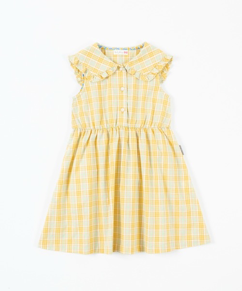 KP（ケーピー）の「先染めチェックの衿付きノースリーブワンピース(140～150)（ワンピース・キッズ・イエロー/ピンク・140cm/150cm）」の8枚目の写真